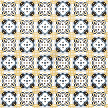 Ilustración de Ethnic pattern for the design of the floor, kitchen, tiles, textiles, wallpaper, packaging. Ethnic motif, Scandinavian tiles, design. simple geometric patternvector - Imagen libre de derechos