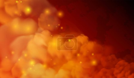Illustration for Clubs of flame, fires, the planet is on fire. Explosions, war, apocalypse Abstract backgroundvector - Royalty Free Image