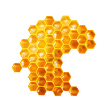 Illustration for 3d realistic  set with honeycombs - Royalty Free Image