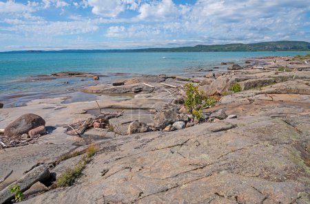 Remote Rocky Shore on the Great Lakes in Neys Provincial Park in Ontario