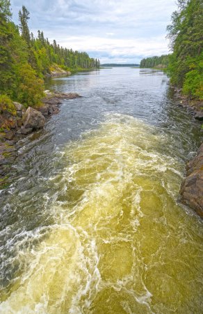 Rushing Waters of the Grass River Heading to an Open Waskusko Lake