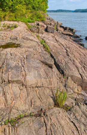 Layers of Gneiss in the Canadian Shield in Paint Lake Provincial Park in Mantoba