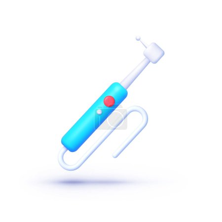 Téléchargez les illustrations : Perceuse dentaire icône 3d pour la conception web. Illustration vectorielle. - en licence libre de droit