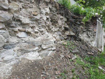 Photo of the old castle wall. Old wall texture