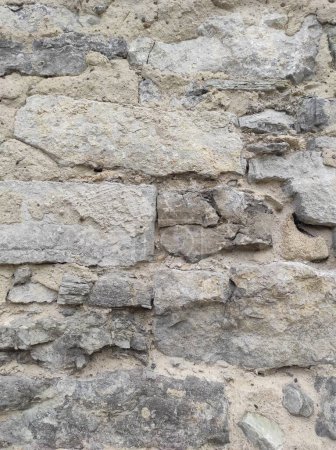 Foto der alten Burgmauer. Alte Wandstruktur