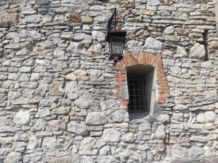 Foto de la antigua muralla del castillo. Textura antigua pared