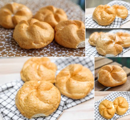 Photo for Collage with many delicious kaiser rolls - Royalty Free Image