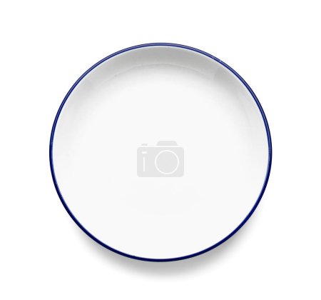 Téléchargez les photos : Plaque céramique ronde isolée sur fond blanc - en image libre de droit