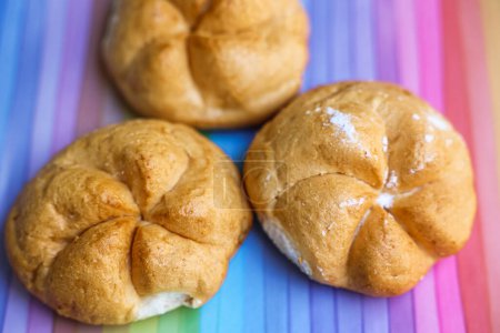 Photo for Kaiser rolls on color background - Royalty Free Image