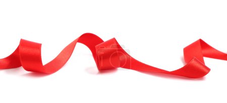 Photo for Red satin ribbon isolated on white background - Royalty Free Image