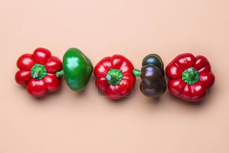 Foto de Bell peppers on color background - Imagen libre de derechos