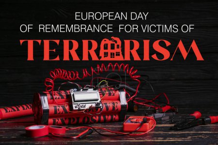 Téléchargez les photos : Affiche pour la Journée internationale de commémoration et d'hommage aux victimes du terrorisme - en image libre de droit