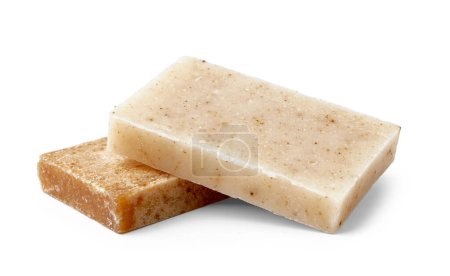 Téléchargez les photos : Natural soap bars on white background - en image libre de droit