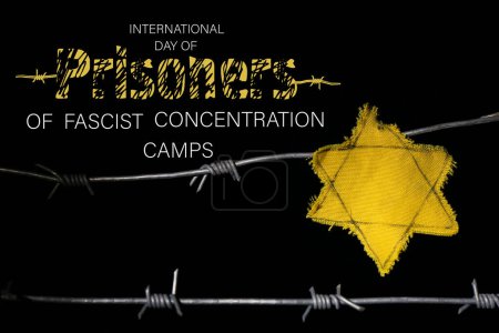 Foto de Cartel del Día Internacional de los Prisioneros de los Campos de Concentración Fascistas - Imagen libre de derechos