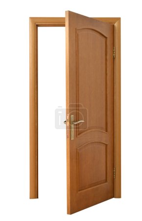 Photo for Open wooden door on white background - Royalty Free Image