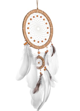 Photo for Beautiful dream catcher isolated on white - Royalty Free Image