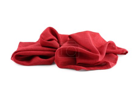 Photo for Red napkin isolated on white background - Royalty Free Image
