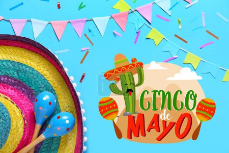 Téléchargez les photos : Carte de vœux lumineuse pour Cinco de Mayo (5 mai)) - en image libre de droit