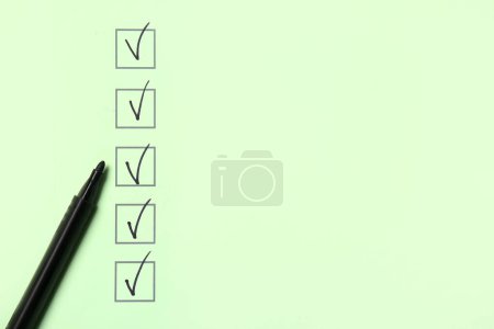 Photo for Checklist box with black marker, closeup - Royalty Free Image