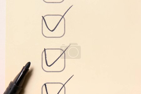 Photo for Checklist box with black marker, closeup - Royalty Free Image