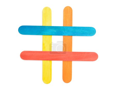 Photo for Colorful ice cream sticks on white background - Royalty Free Image