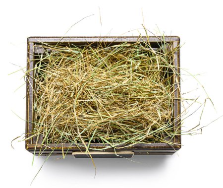 Photo for Straw in crate on white background - Royalty Free Image