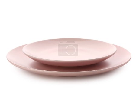 Téléchargez les photos : Plaques en céramique rose sur fond blanc - en image libre de droit