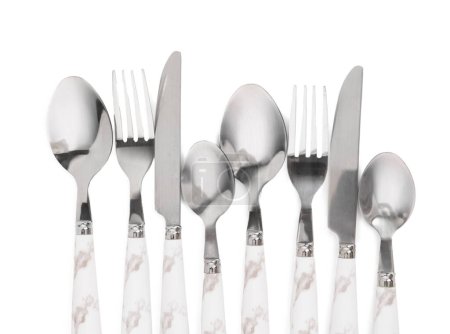 Photo for Stylish cutlery isolated on white background - Royalty Free Image