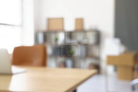 Photo for Blurred view of modern office with workplace - Royalty Free Image