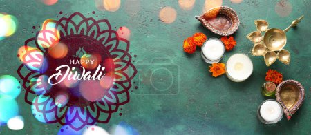 Photo for Banner for Indian holiday Diwali (Festival of lights) - Royalty Free Image