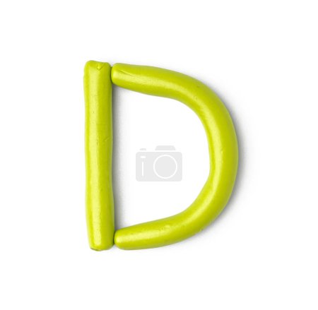 Photo for Letter D made of play dough on white background - Royalty Free Image