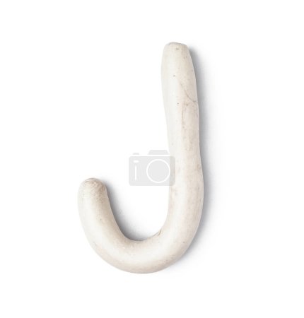 Photo for Letter J made of play dough on white background - Royalty Free Image