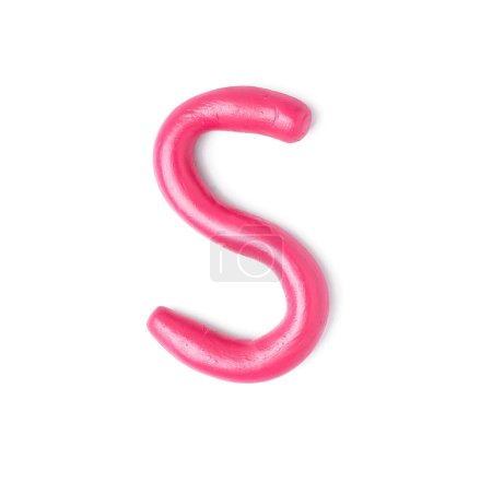 Photo for Letter S made of play dough on white background - Royalty Free Image