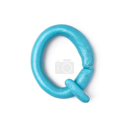 Photo for Letter Q made of play dough on white background - Royalty Free Image