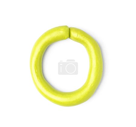Photo for Letter O made of play dough on white background - Royalty Free Image