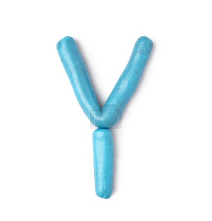 Photo for Letter Y made of play dough on white background - Royalty Free Image