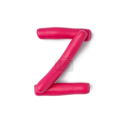 Photo for Letter Z made of play dough on white background - Royalty Free Image