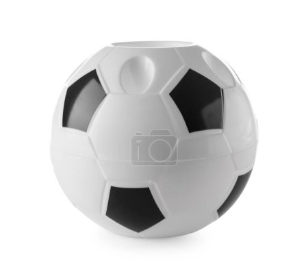 Foto de Soporte de papelería en forma de pelota de fútbol sobre fondo blanco - Imagen libre de derechos
