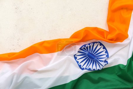 Bandera nacional de India sobre fondo claro