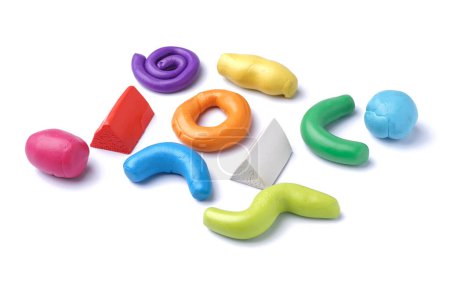 Photo for Set of colorful play dough on white background - Royalty Free Image