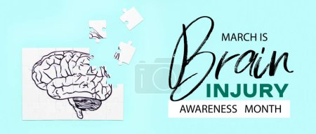 Photo for Banner for Brain Injury Awareness Month with jigsaw puzzle - Royalty Free Image