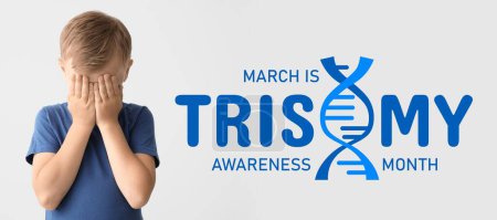 Photo for Banner for Trisomy Awareness Month with little boy - Royalty Free Image