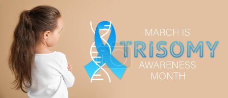 Photo for Banner for Trisomy Awareness Month with little girl - Royalty Free Image