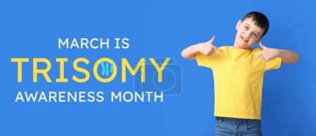 Photo for Banner for Trisomy Awareness Month with little boy - Royalty Free Image