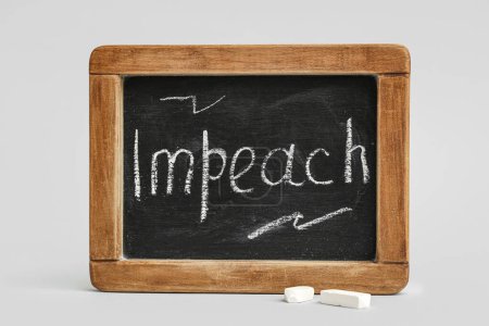 Chalkboard with word IMPEACH on white background