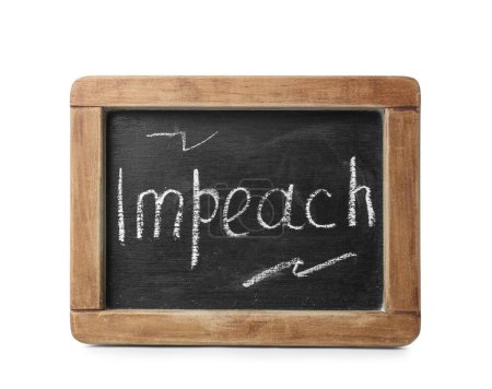 Chalkboard with word IMPEACH on white background