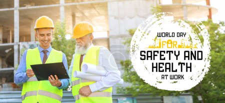 Banner para el Día Mundial de la Seguridad y la Salud en el Trabajo con los arquitectos