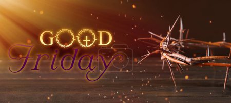 Photo for Banner for Good Friday with crown of thorns - Royalty Free Image