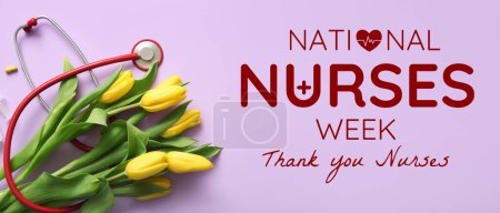 Bannière festive pour la Semaine nationale des infirmières