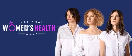 Banner para la Semana Nacional de la Salud de la Mujer con grupo de hermosas damas